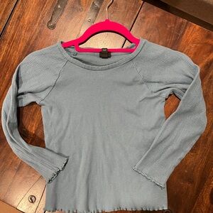 art class Blue Ribbed Long Sleeve Tee